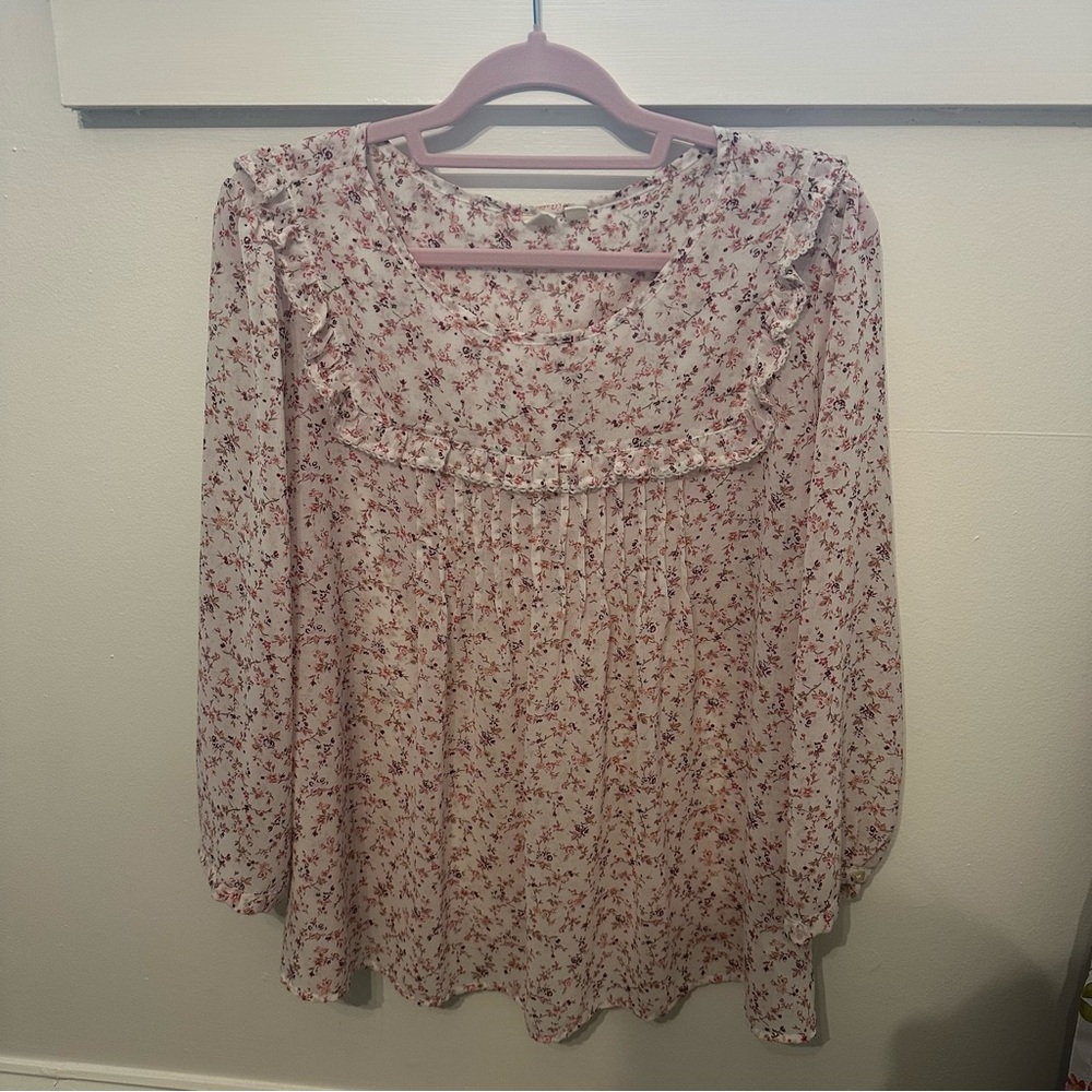 Floral Ruffle Blouse - Pink